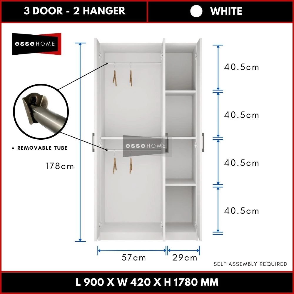 Almari Pakaian 3 Pintu
